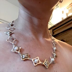 David Yurman pearl quatrefoil necklace